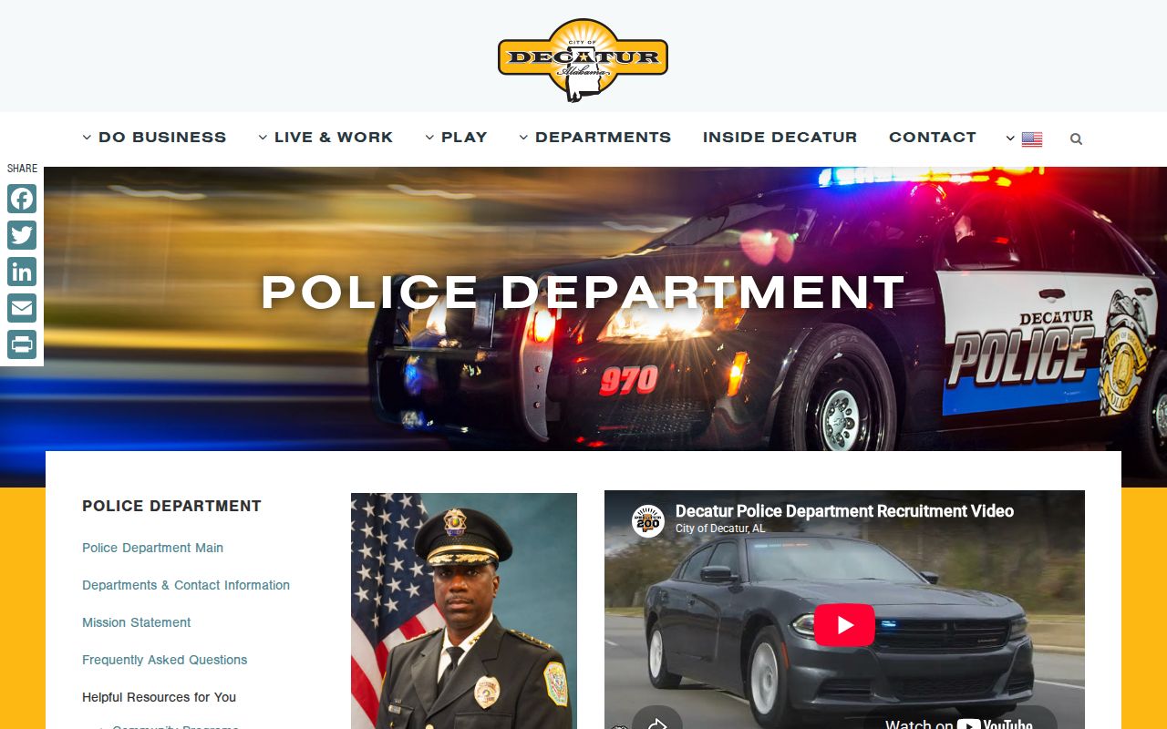 Decatur criminal history police department building and official page