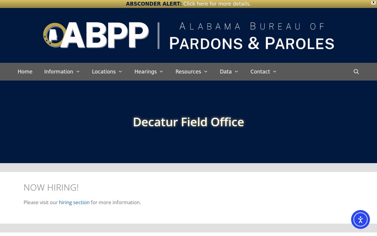 Morgan County criminal supervision records at Decatur probation and parole office
