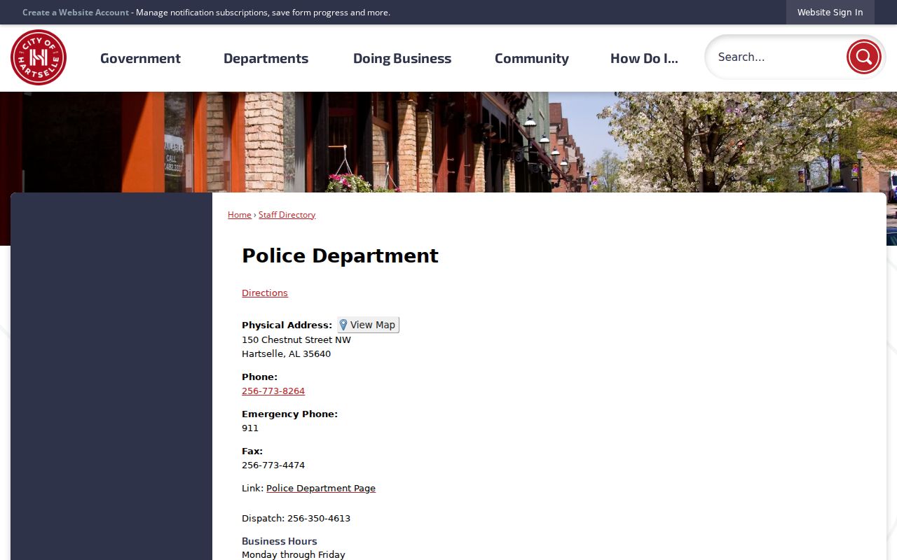 Hartselle criminal records police department contacts and building