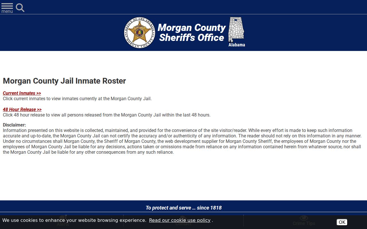 Morgan County arrest history roster choices