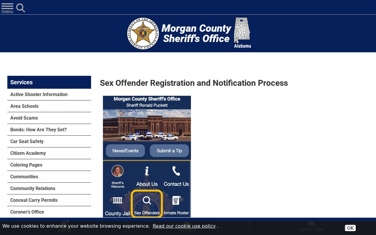 Morgan County sex offender registration and notification process