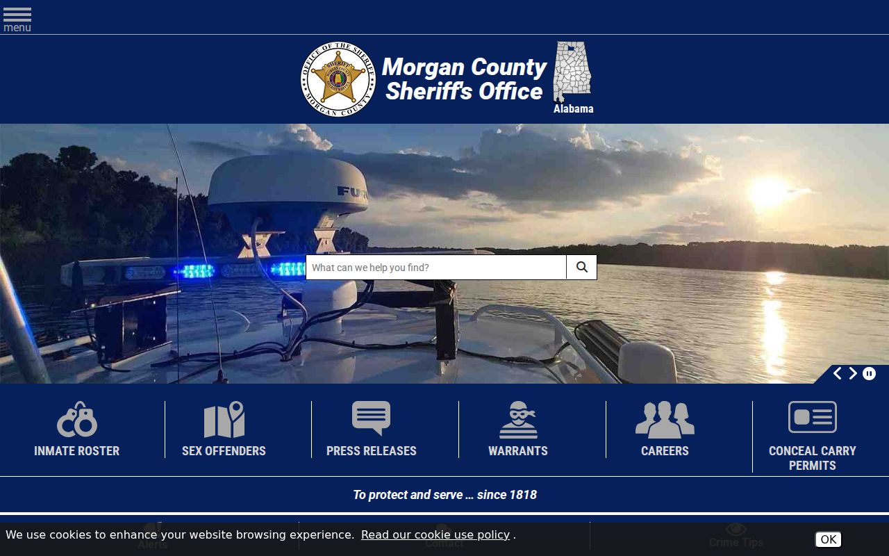 Morgan County criminal records tools on sheriff website