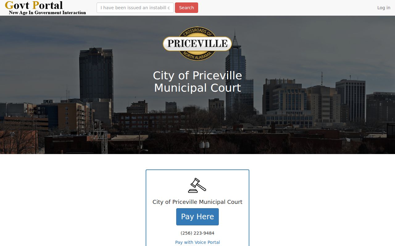 Priceville criminal history municipal citation and payment portal
